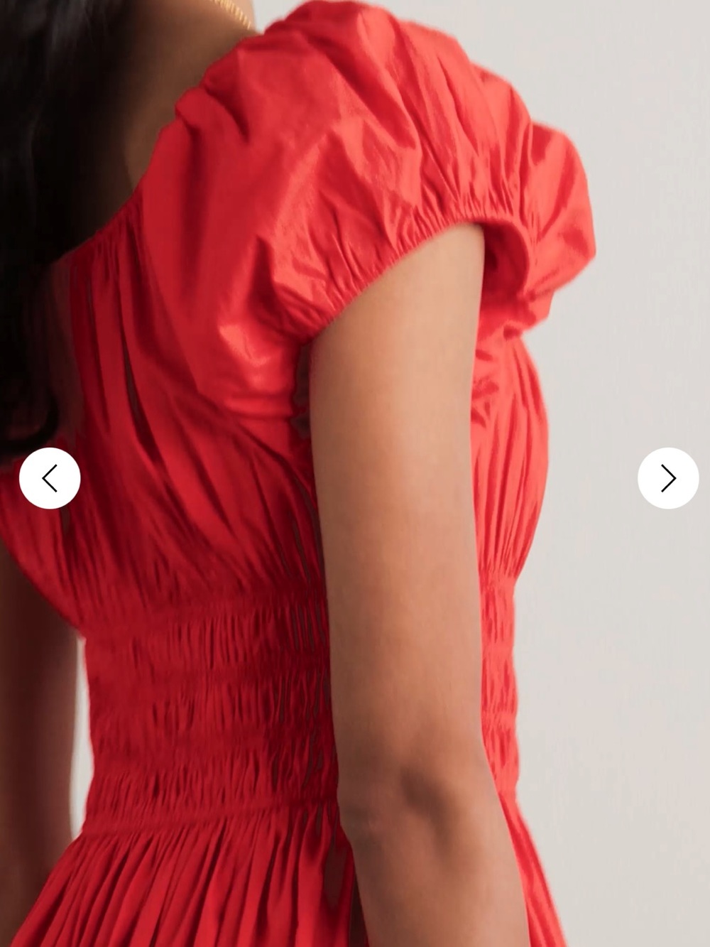 NEW Doen Quinn Red Puff Sleeve Smocked Midi Dress New with tags - Picture 4 of 15